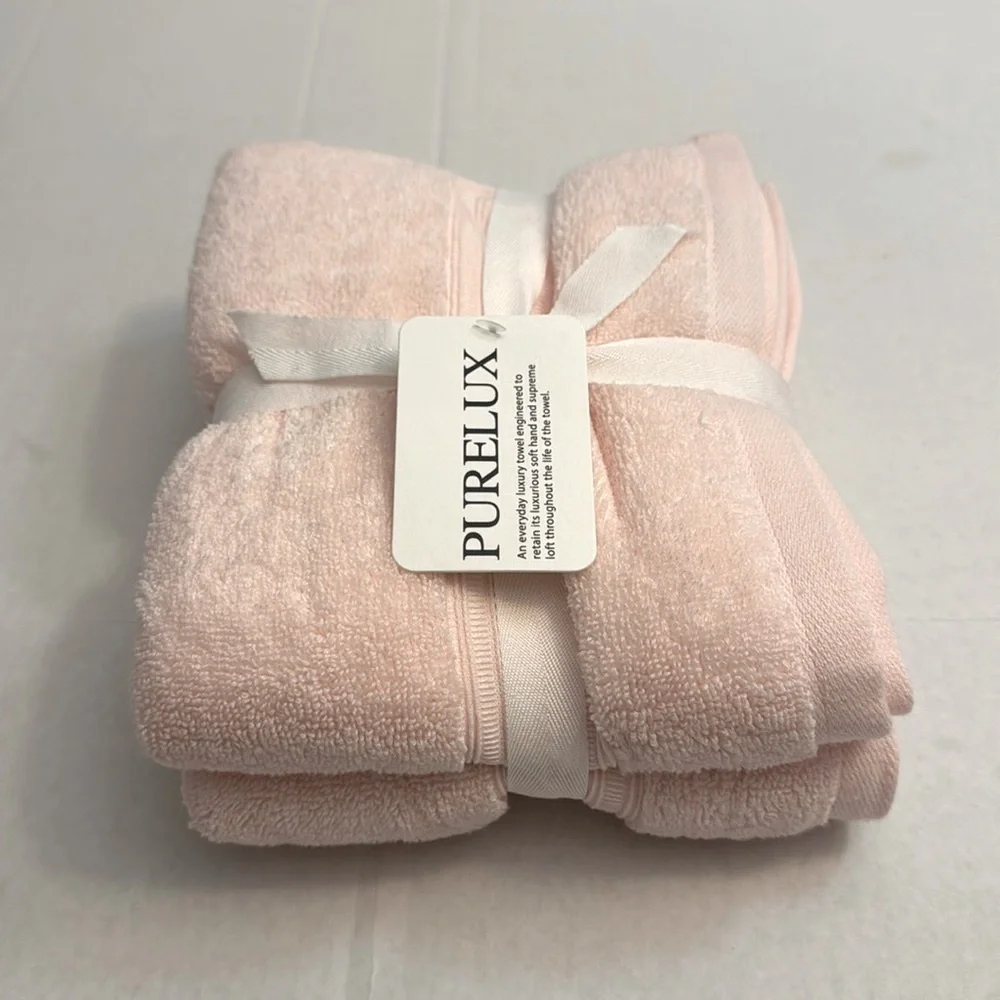 💥8pc PURELUX Luxury Bath Towel Set - Loft By Loftex - Rayon From Bamboo - Pink
